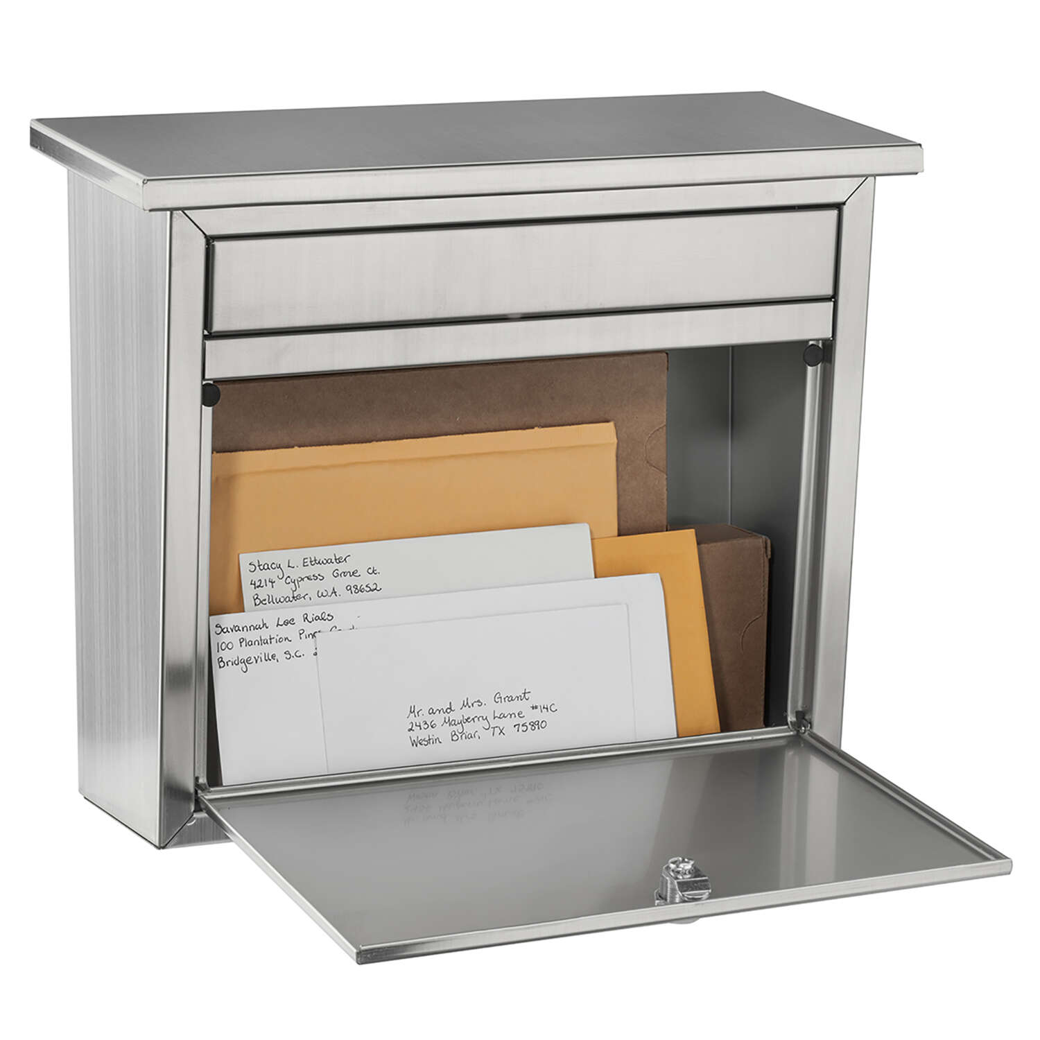 Architectural Mailboxes Maya Classic Stainless Steel Wall Mount Silver Mailbox