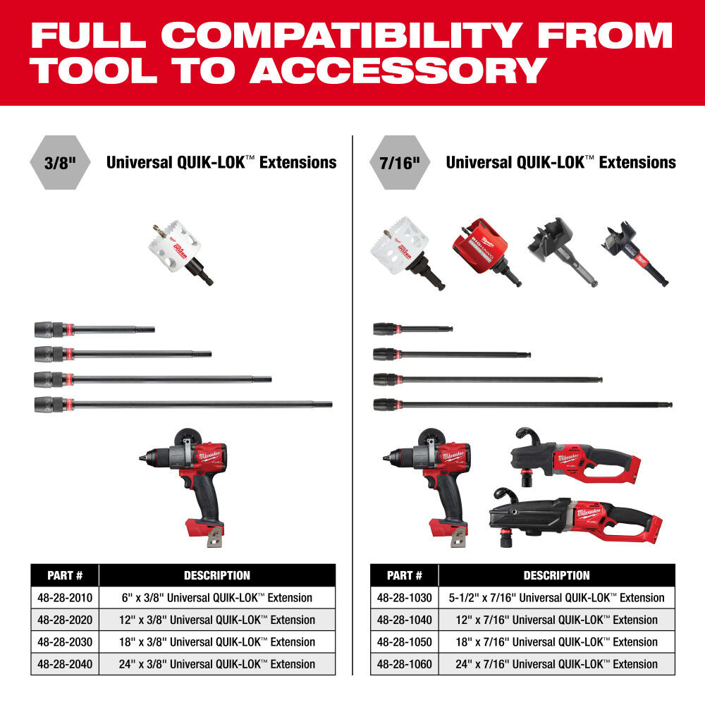 Milwaukee 3/8 in. x 12 in. Bit Extension 48-28-4008 from Milwaukee