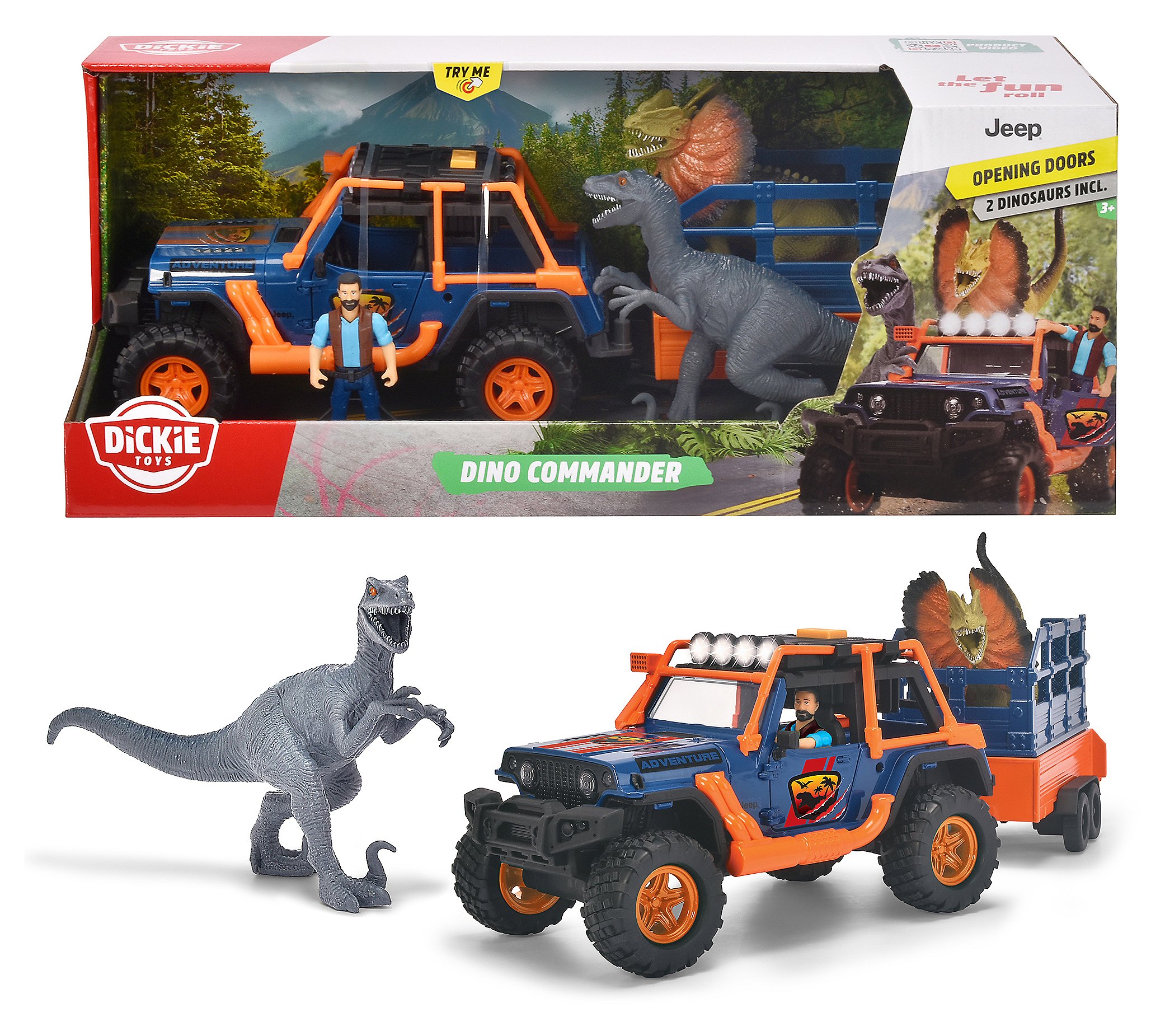 Dickie Toys Dino Commander Light and Sound Kids Playset