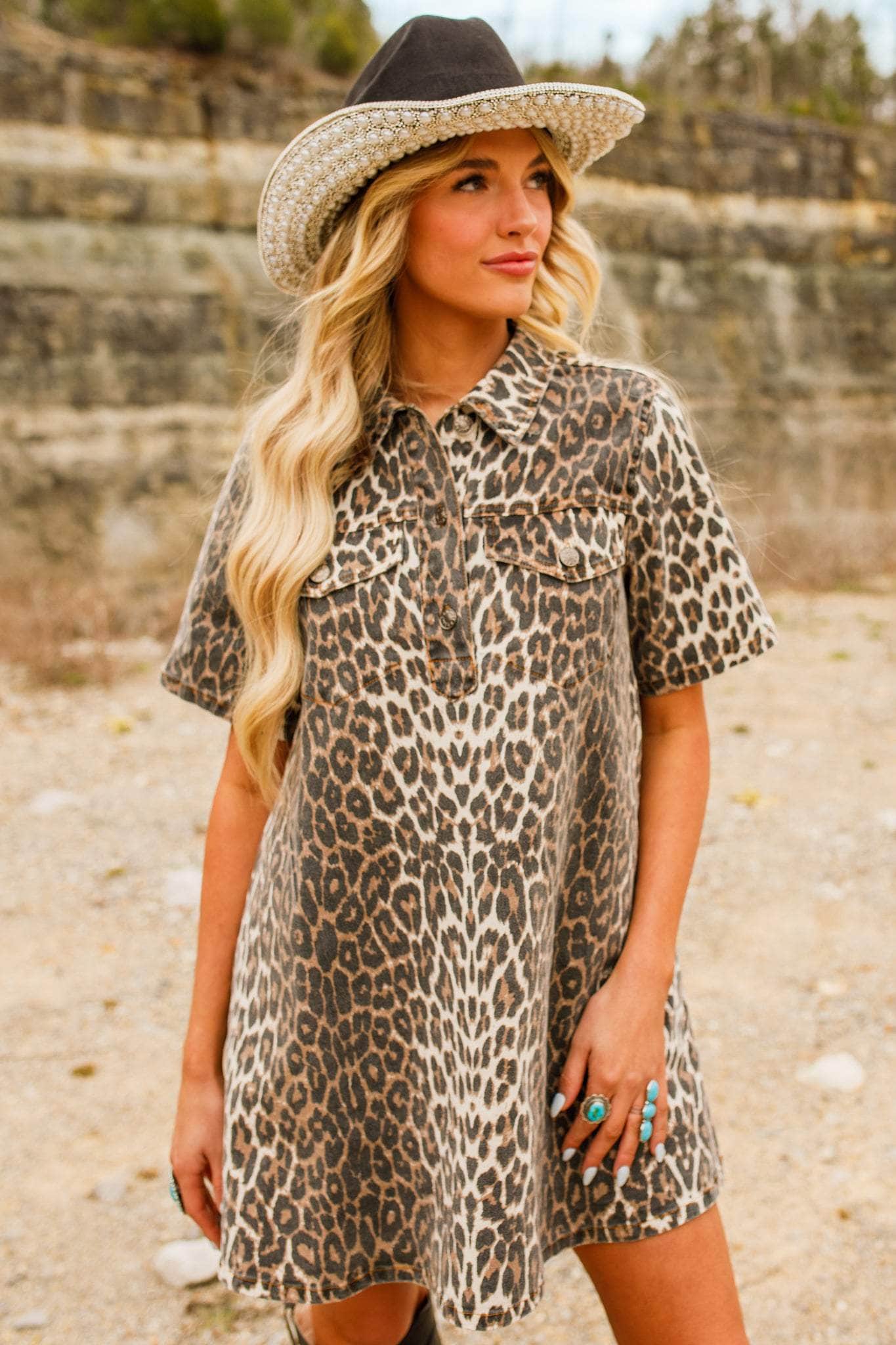 Leopard Denim Dress