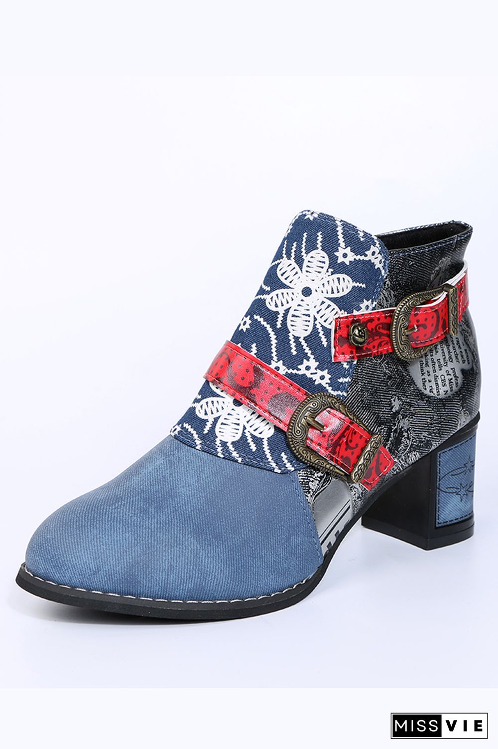 Thick-heeled Retro Ethnic Short boots Women Wholesale