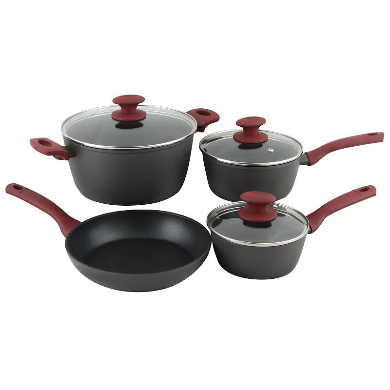 Gibson Home Marengo 7 Piece Forged Aluminum Nonstick with Xylan Plus Interior Cookware Set