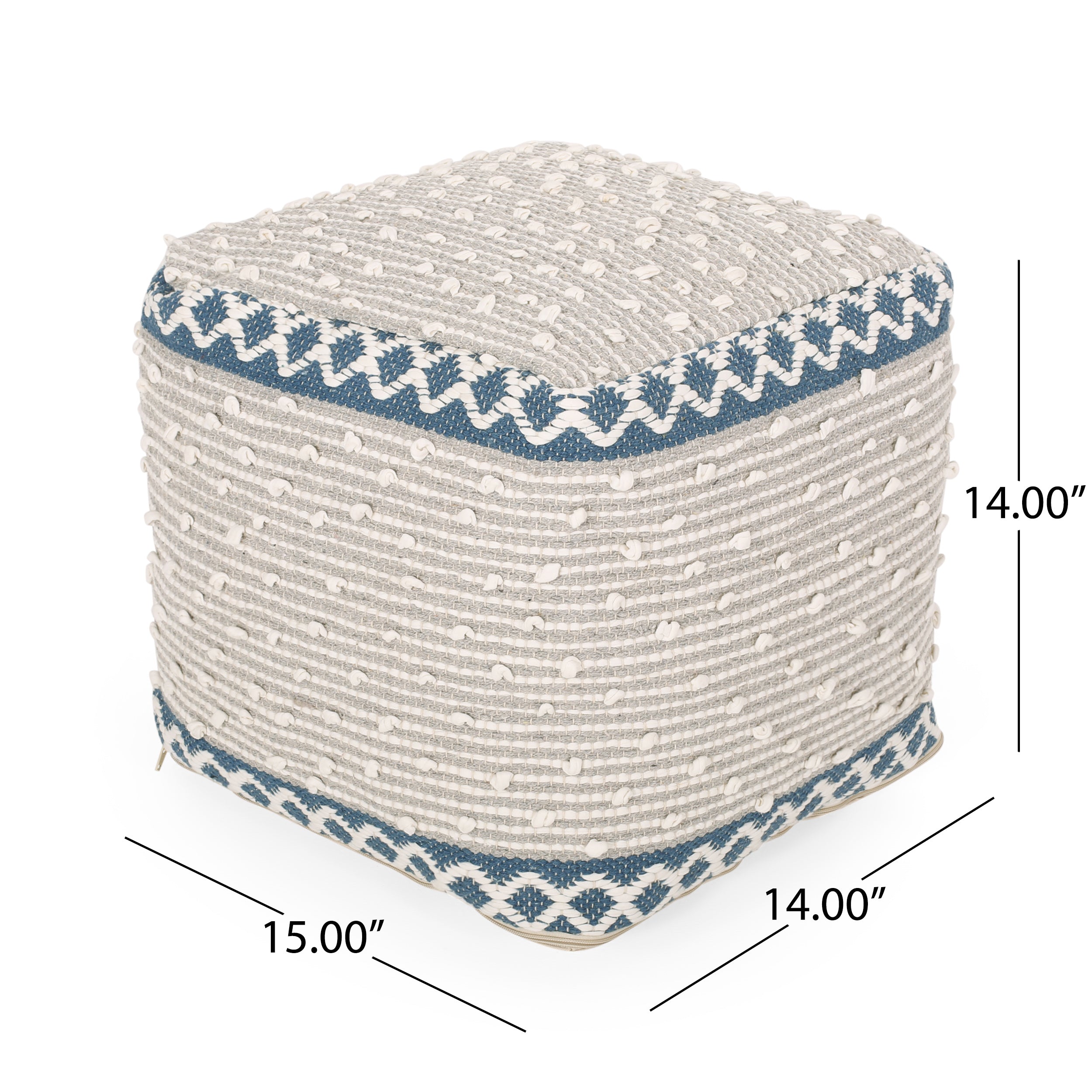 Amiyrah Hand-Crafted Cotton Cube Pouf