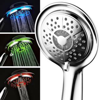 Power Spa 4-Spray Setting LED Handheld Shower in Chrome 1490