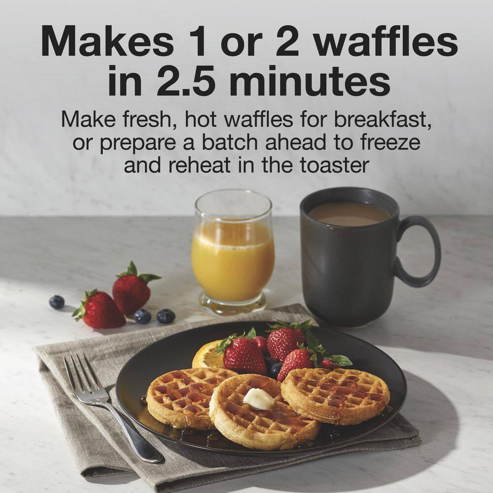 Proctor Silex 700 W 2-Waffle Black Petite American Nonstick Waffle Maker 26102