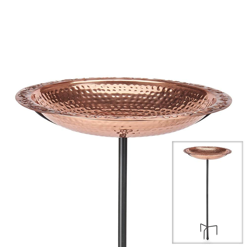 Good Directions Pure Copper 18 in. Bird Bath on Garden Pole BBG18