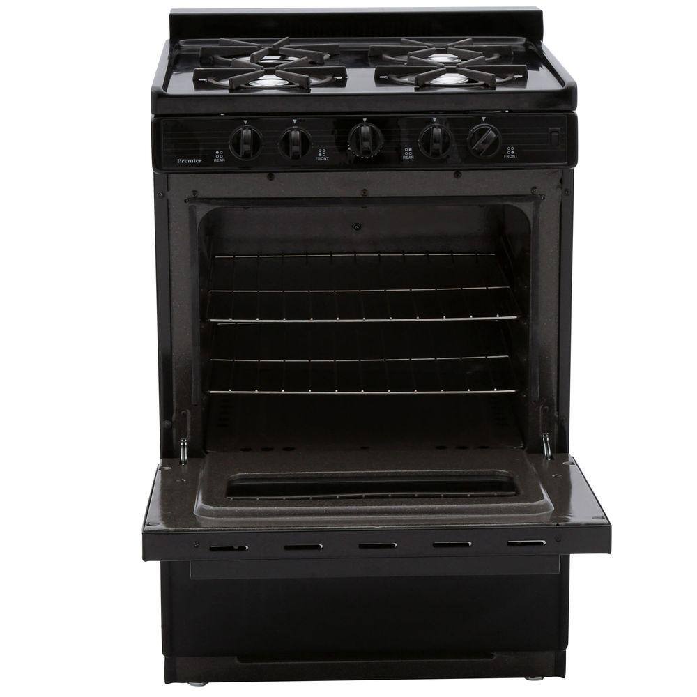 Premier 24 in. 2.97 cu. ft. Freestanding Gas Range in Black SCK3XRBP