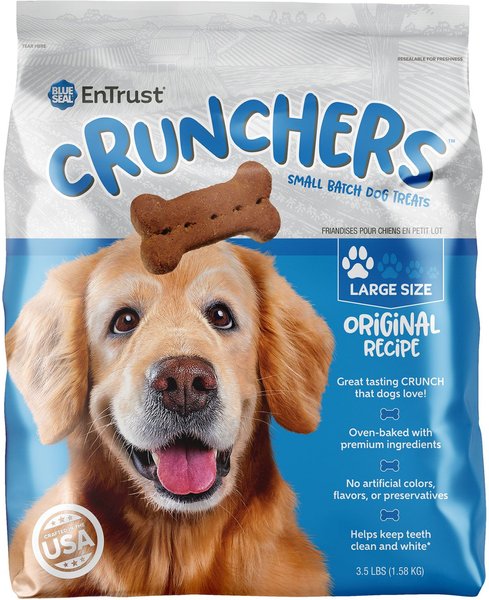 Blue Seal EnTrust Crunchers Original Crunchy Dog Treats， Large， 3.5-lb bag