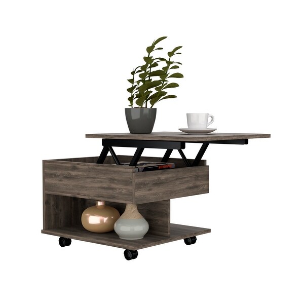 TUHOME Luanda Modern Lift-Top Rolling Coffee Table