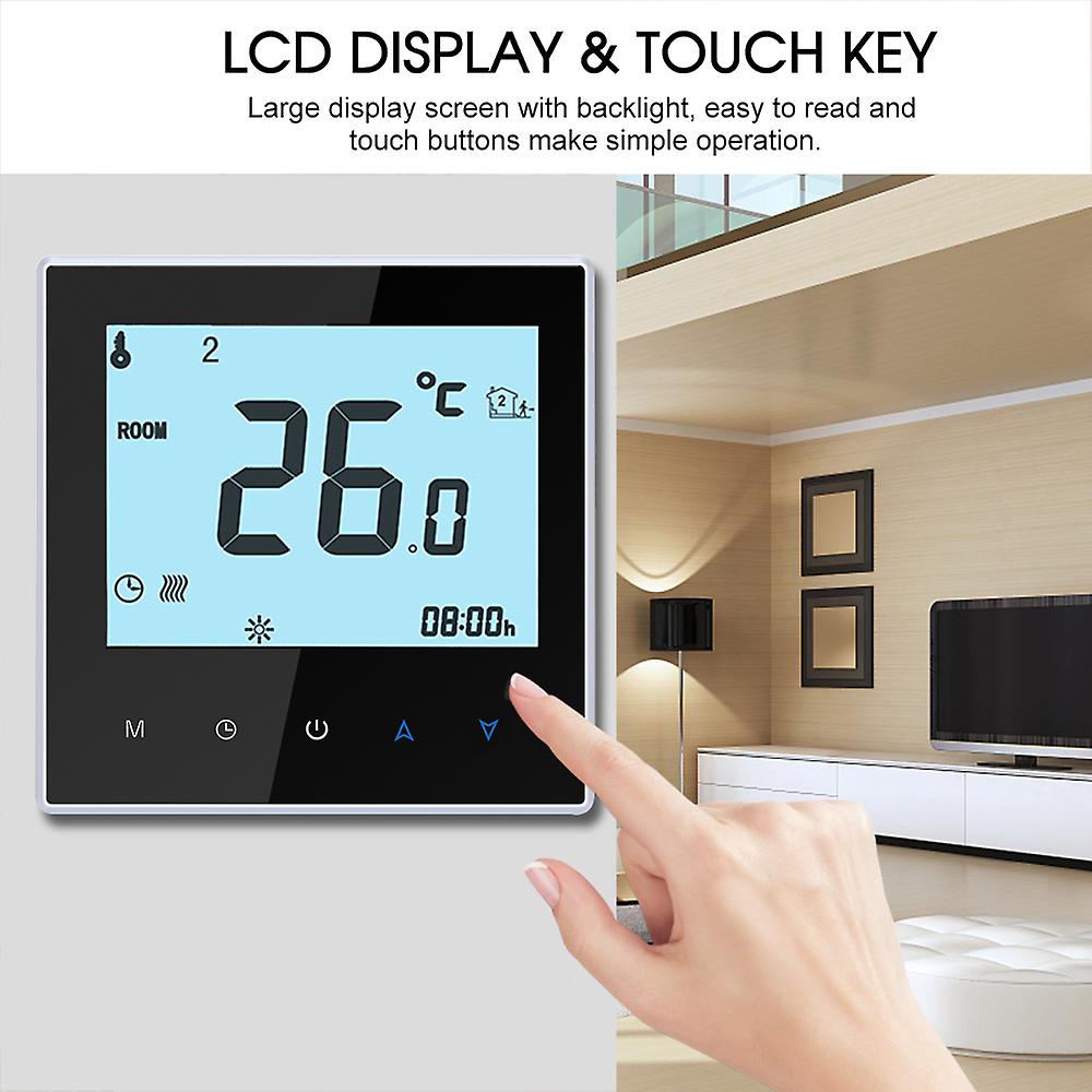 Thp1000-gclw Water/gas Boiler Thermostat Smart Wifi Digital Temperature Controller Tuya/smartlife App Control Backlit Lcd Display Programmable Voice C