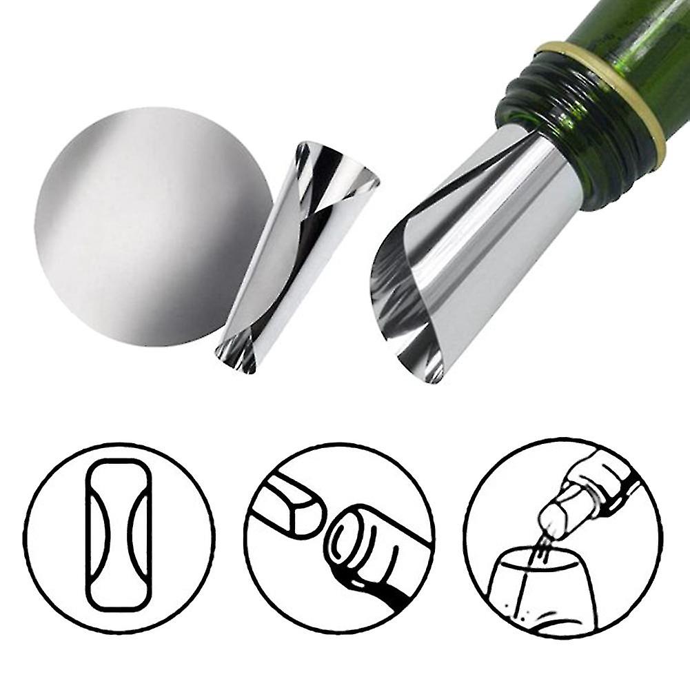 200 Pcs 3 Inch Silver Wine Pourer Discs Drip-proof Drop Drip Stop Pouring Pour Spout Pour Wine Thin Slice