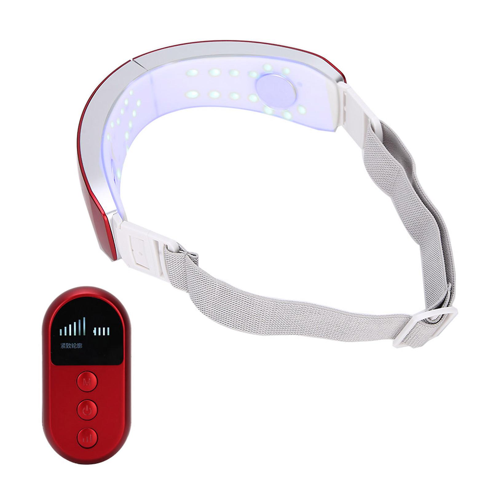 V Face Machine Electric Ems Vibration Photon Light Therapy Face Lifting Firming Massager (red)