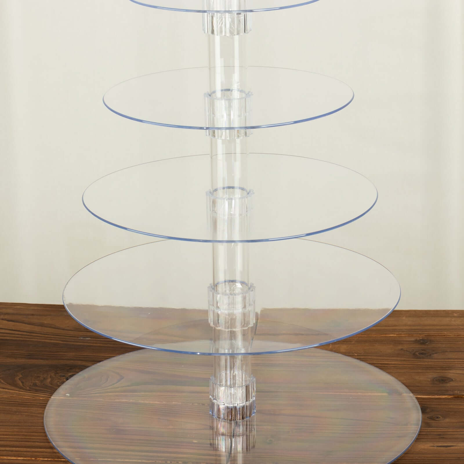 6-Tier Clear Heavy Duty Round Acrylic Cake Stand, Cupcake Tower Dessert Holder Display Stand with Film Sheets - 22