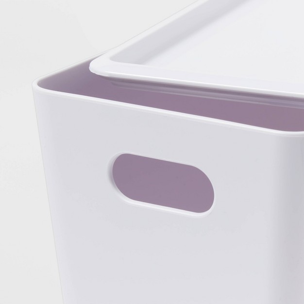 5l Stacking Bin With Lid White