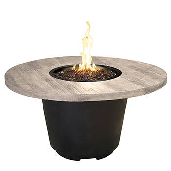 American Fyre Designs Reclaimed Wood Cosmo Round 48 X 24H Fire Table