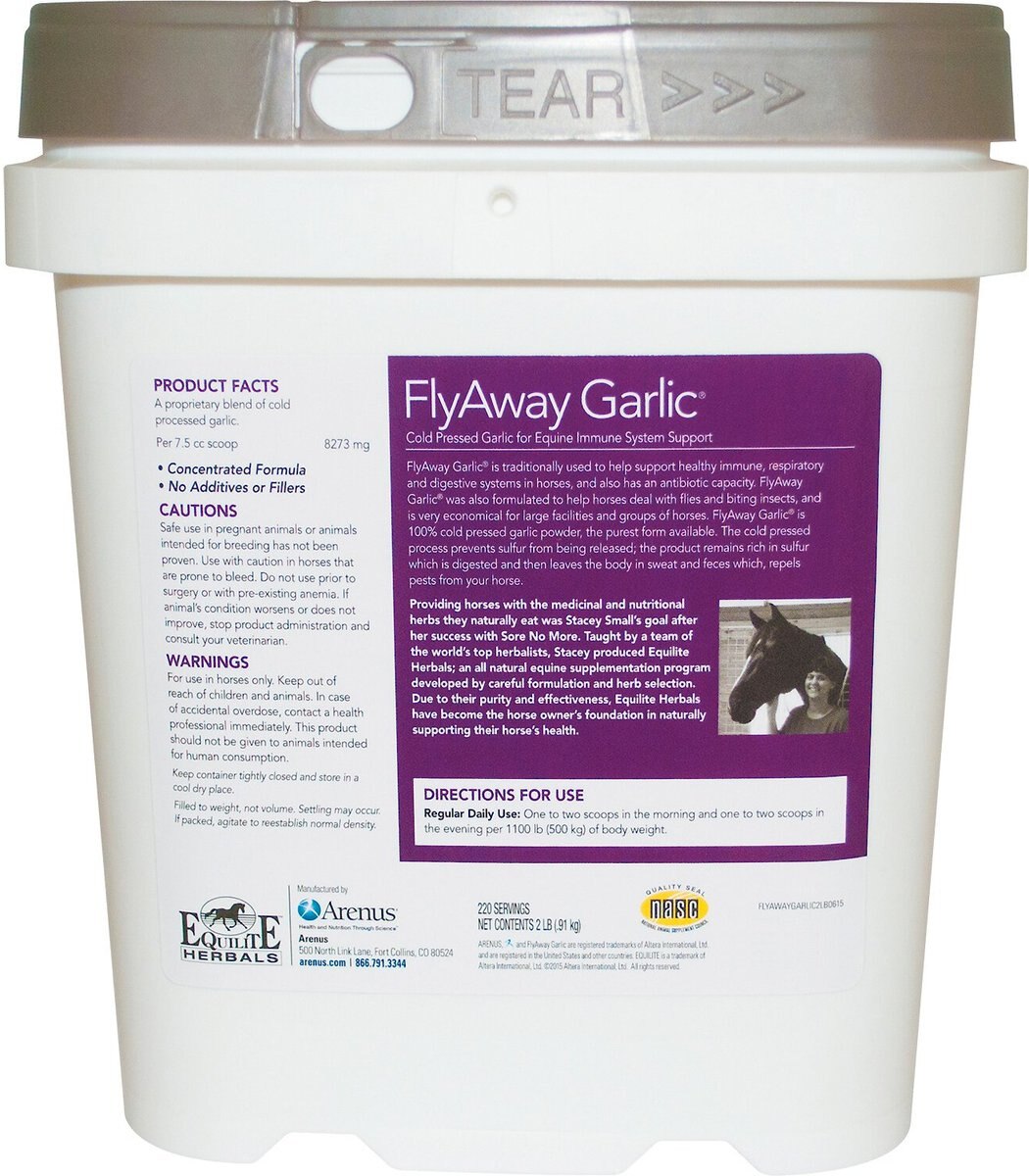 Equilite Herbals FlyAway Garlic Immune System Support Powder Horse Supplement