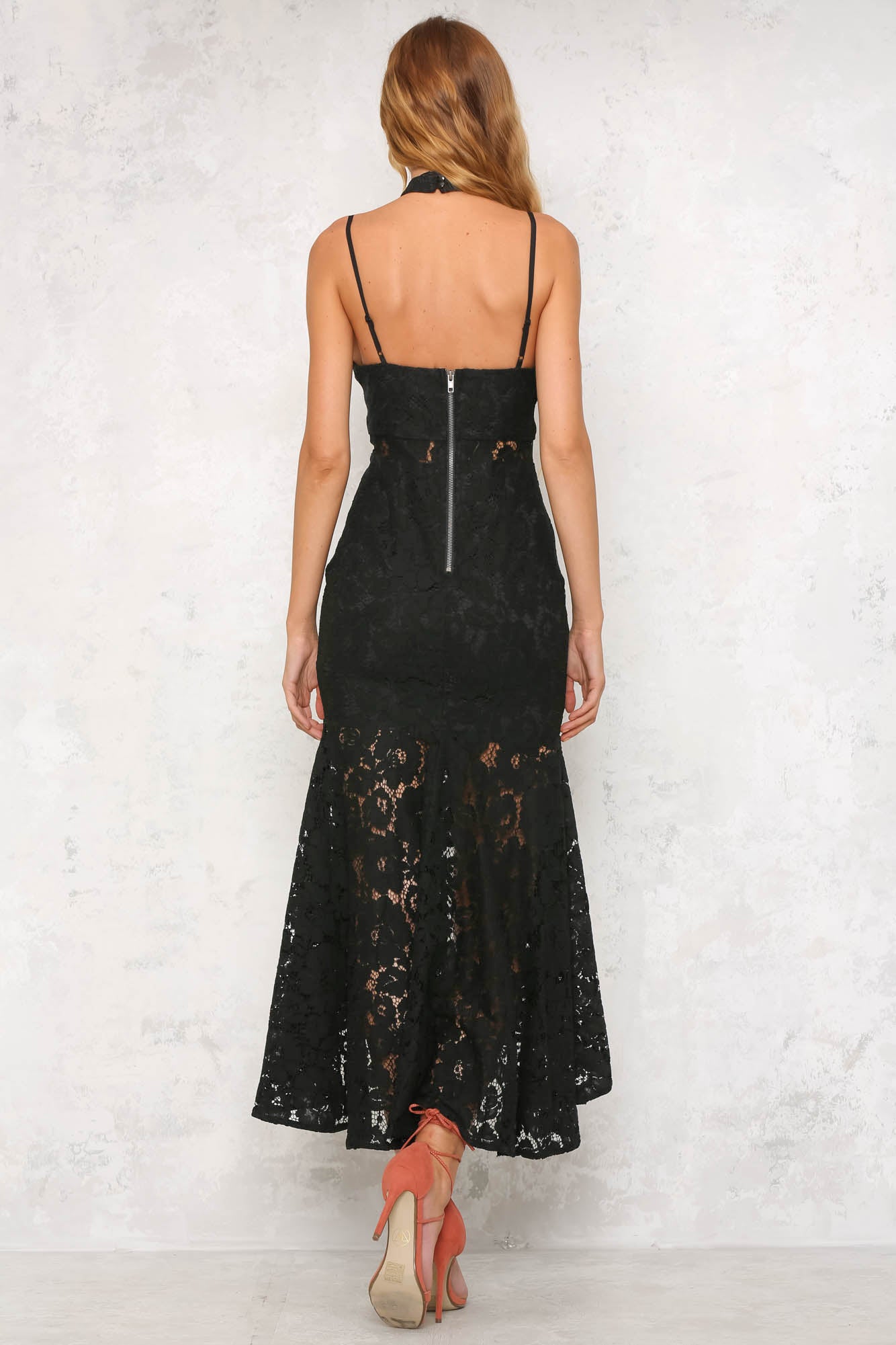 Lace Me Around Maxi Dress Black