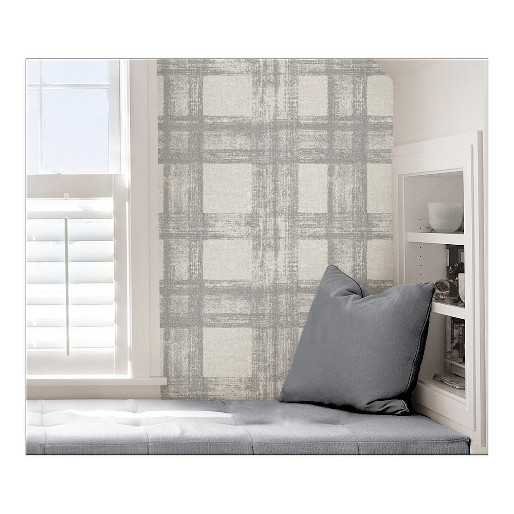 Vintage Plaid Peel   Stick Wallpaper   198in x 20.8in x 0.025in