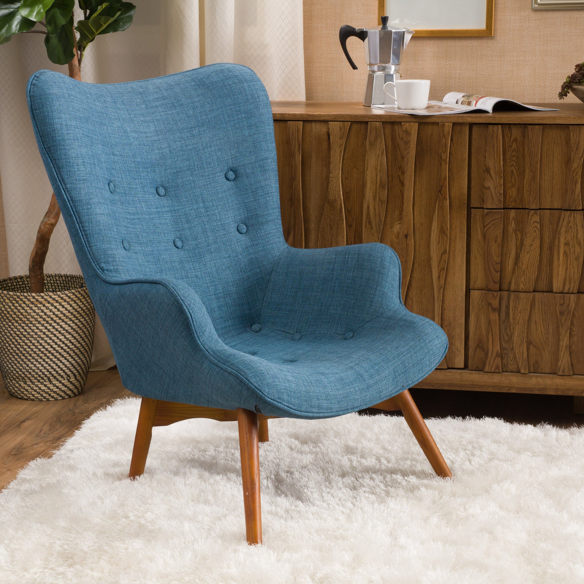 Acantha Mid Century Modern Contour Accent Lounge Chair