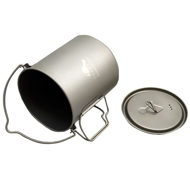 Toaks 750ml Ultralight Titanium Camping Cook Pot With Bail Handle And Lid