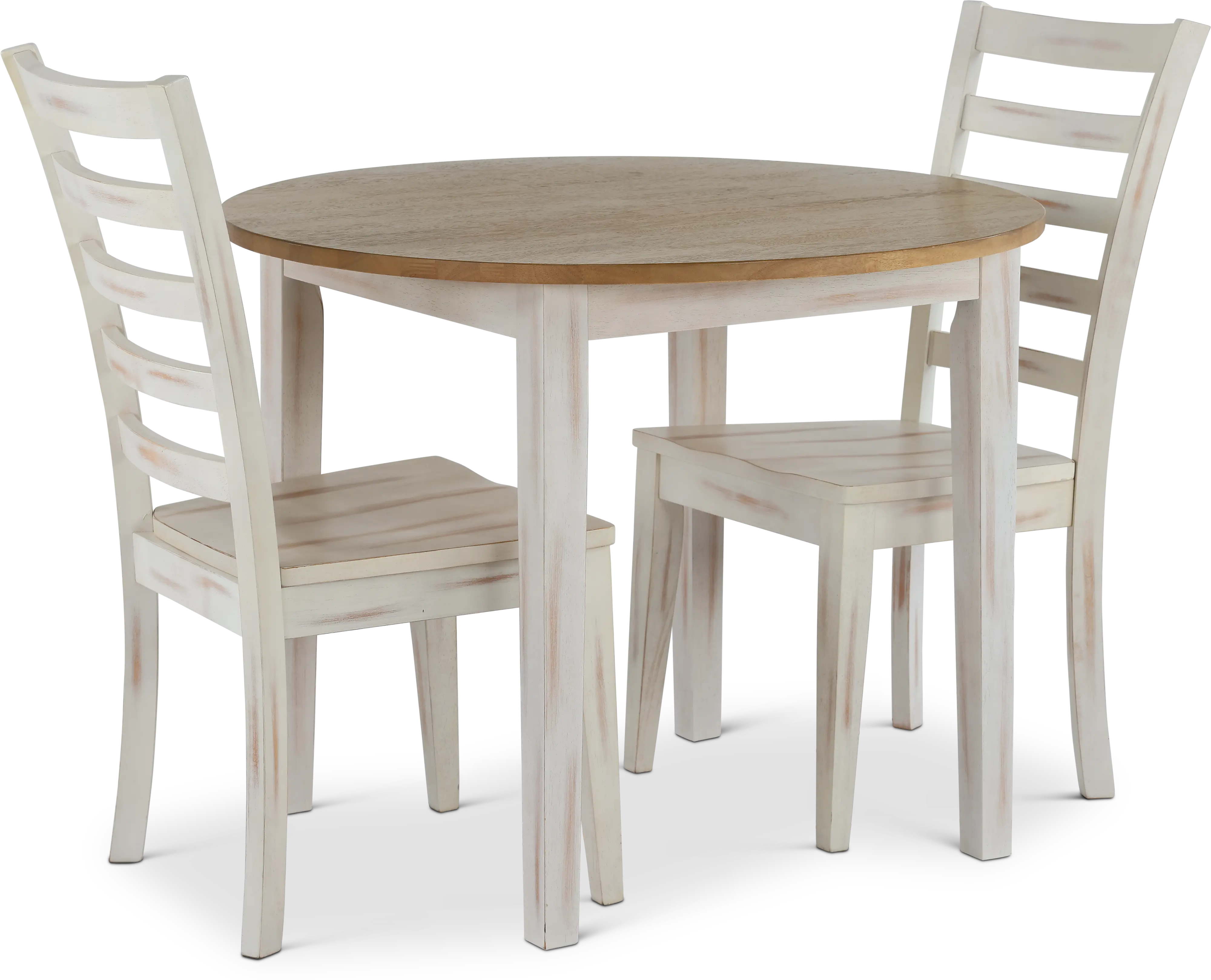 Prescott White and Wheat 3 Piece Dining Room Set