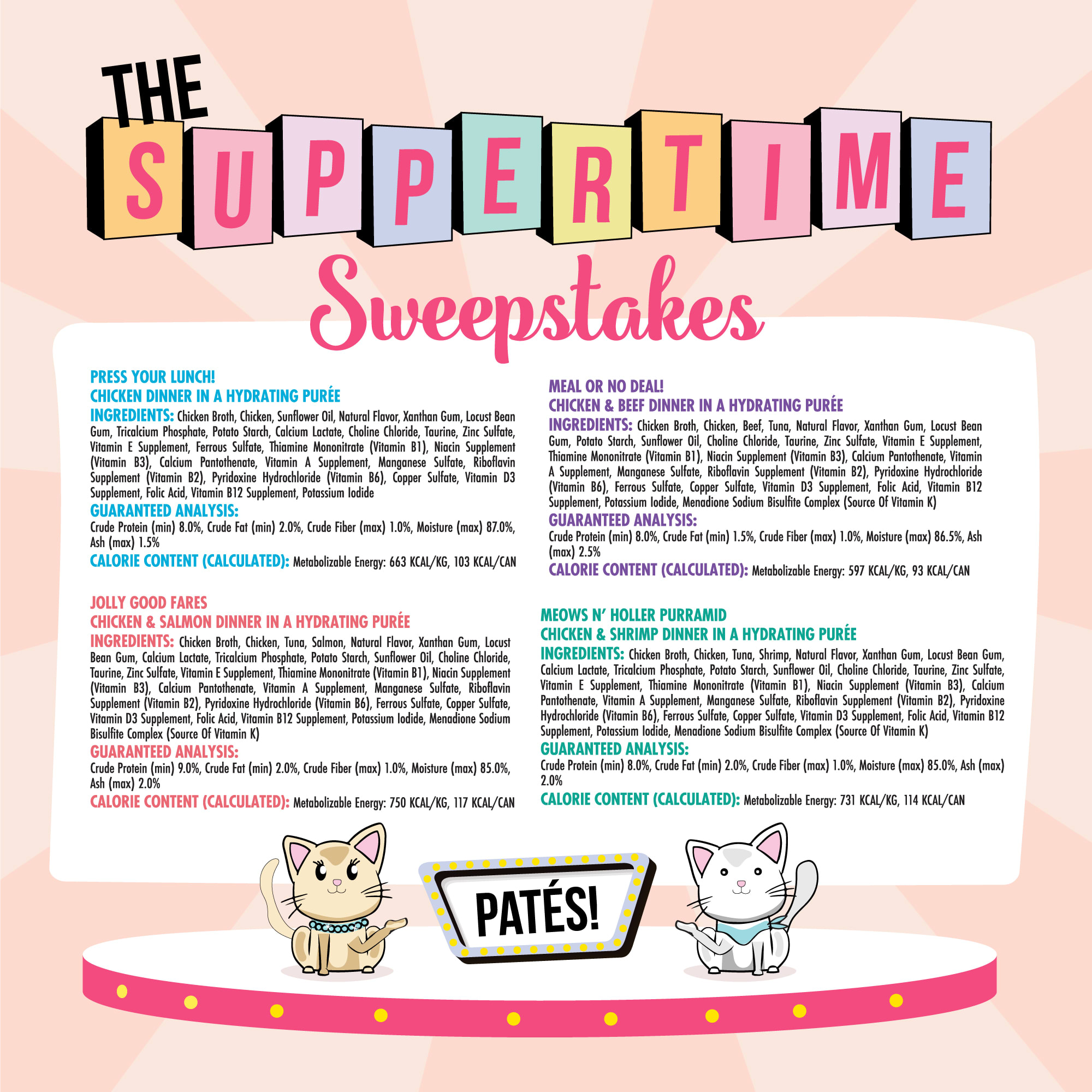 WERUVA Pate The Suppertime Sweepstakes Variety Pack Wet Cat Food， 5.5 oz.， Count of 12