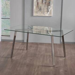 Noble House Zavier Clear Tempered Glass Dining Table 39242