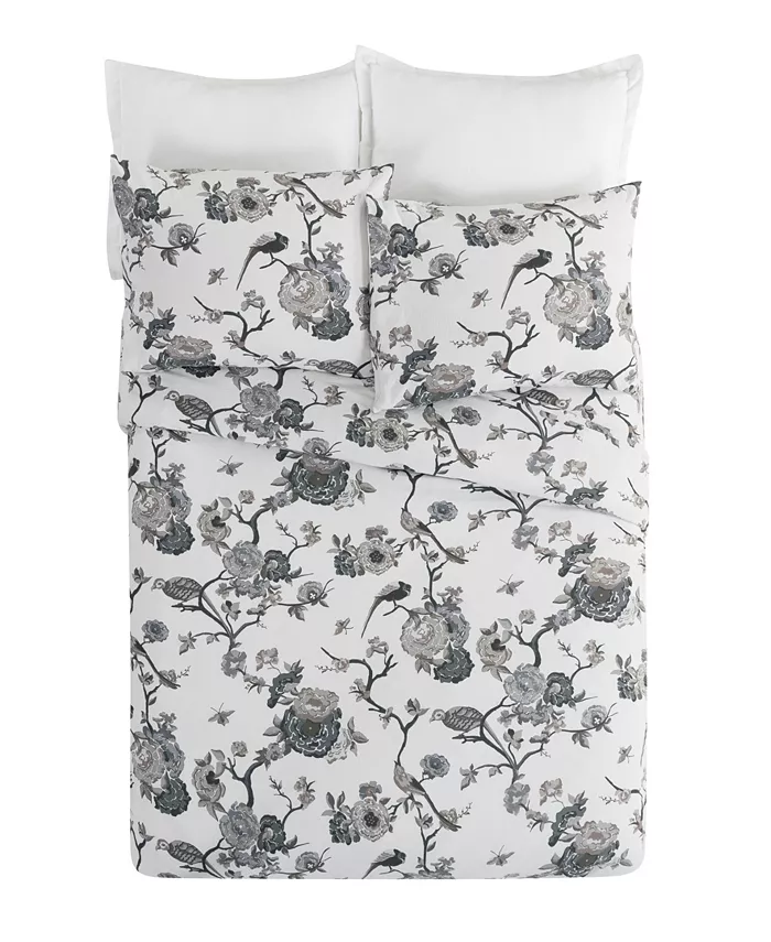 LEMIEUX ET CIE Bird Floral 3 Piece Duvet Set， Full Queen