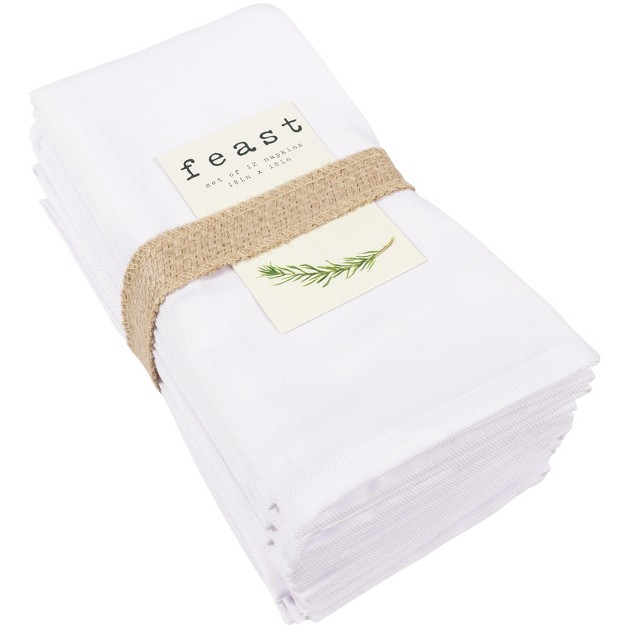 Kaf Home Feast Dinner Napkins Set Of 12 Oversized Easy care Cloth Napkins 18 X 18 Inches