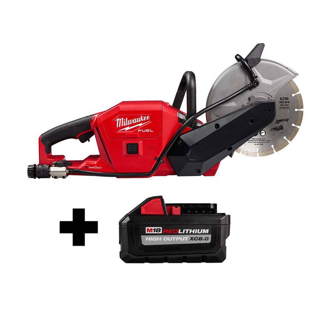 MW M18 FUEL ONE-KEY 18V 9 in. Lithium-Ion Brushless Cordless Cut Off Saw with HIGH OUTPUT 8.0 Ah Battery 2786-20-48-11-1880