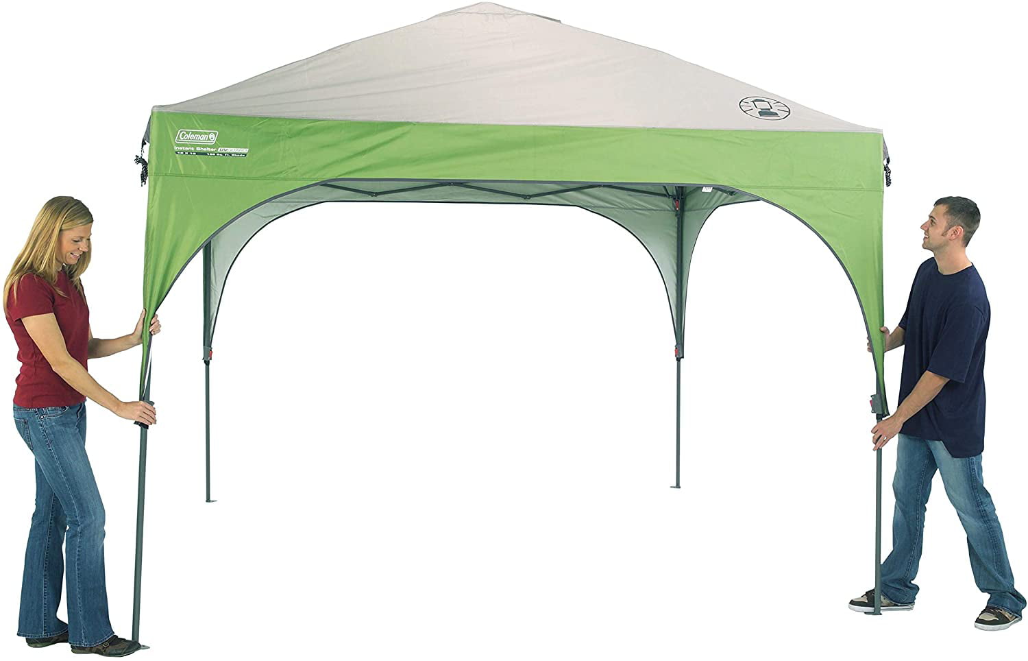 Coleman 10' x 10' Outdoor Canopy Sun Shelter Tent with Instant Setup, Green