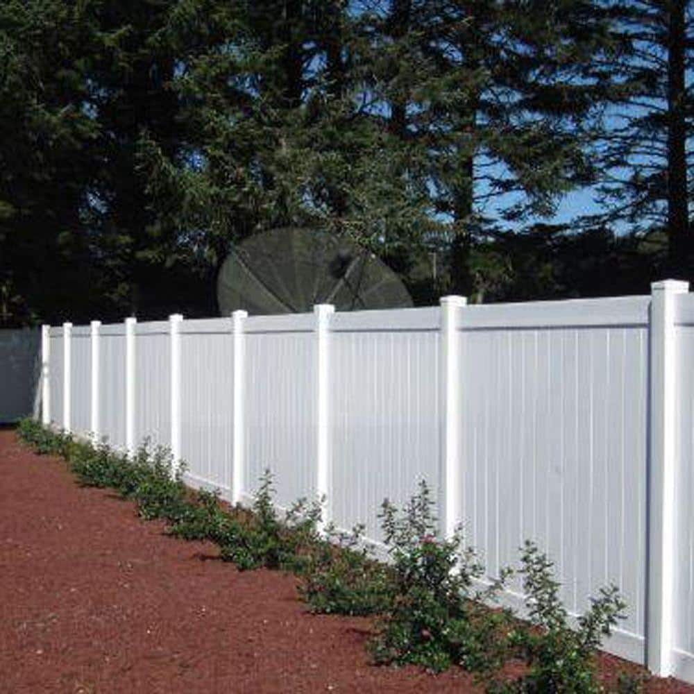 Weatherables Pembroke 6 ft. H x 8 ft. W White Vinyl Privacy Fence Panel Kit PWPR-TG11.3-6X8