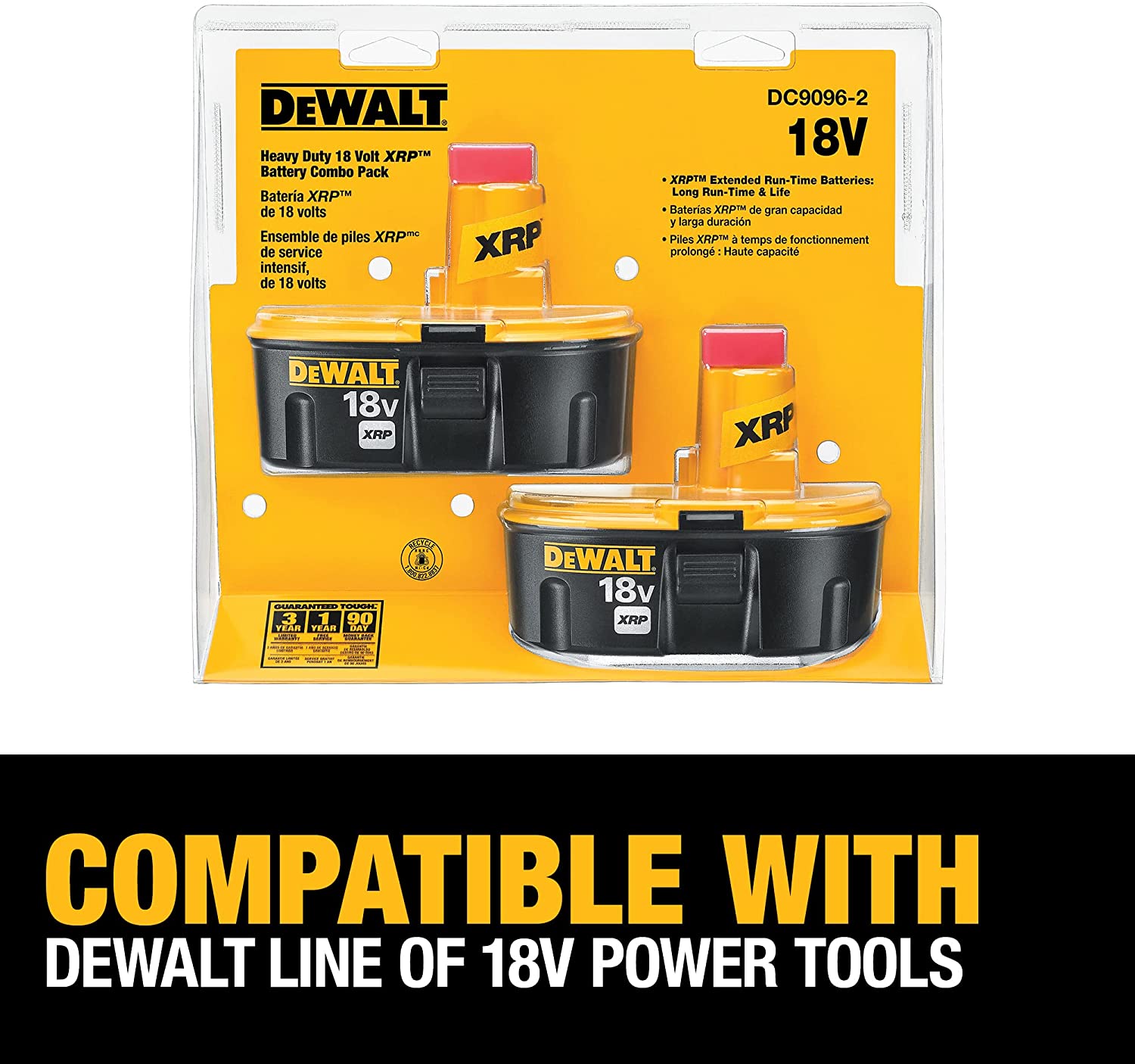 DW 18V Battery， XRP， Combo Pack (DC9096-2)