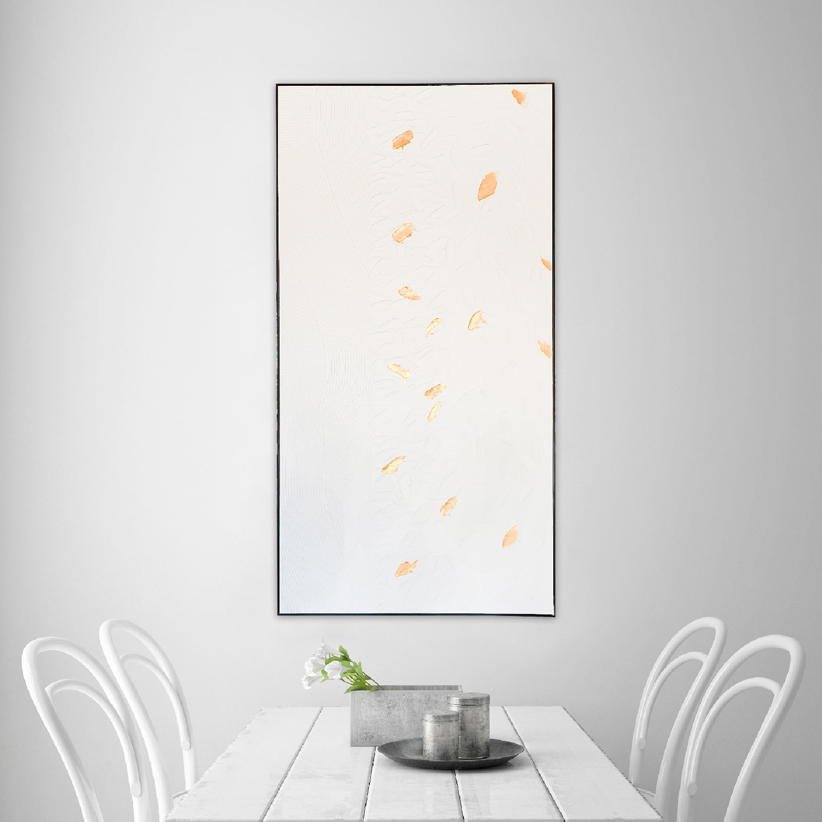 Hand Painted Art Painting With Rose Gold Frame 120X220 Cm Soaap0109