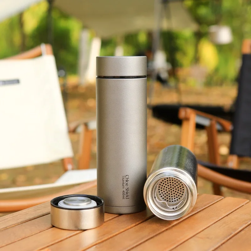 Outdoor Accessories Titanium Double Wall Drinkware Titanium Vacuum Thermos Water Bottle Titanium Vacuum Insulated Travel Mug