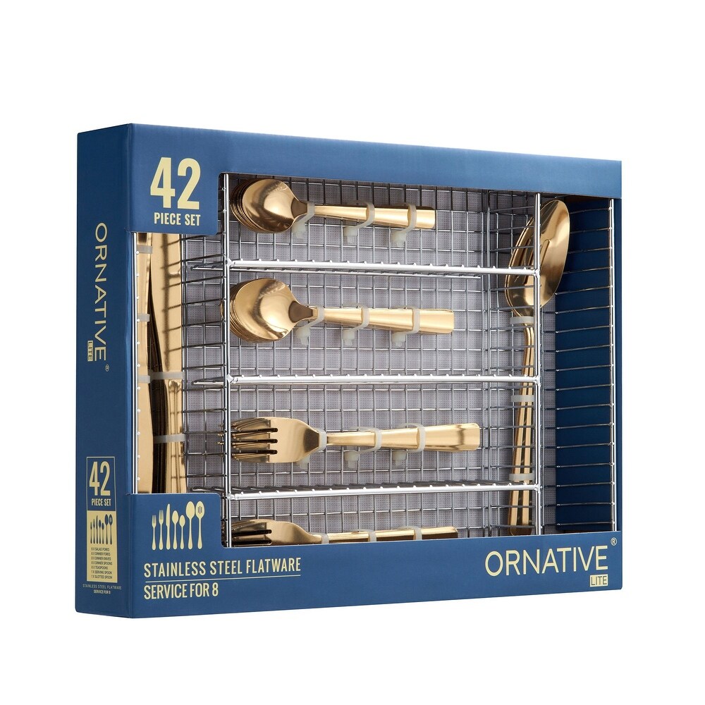 Ornative ALICJA Stainless Steel 42 Pieces Flatware Set with Buffet   10.71\