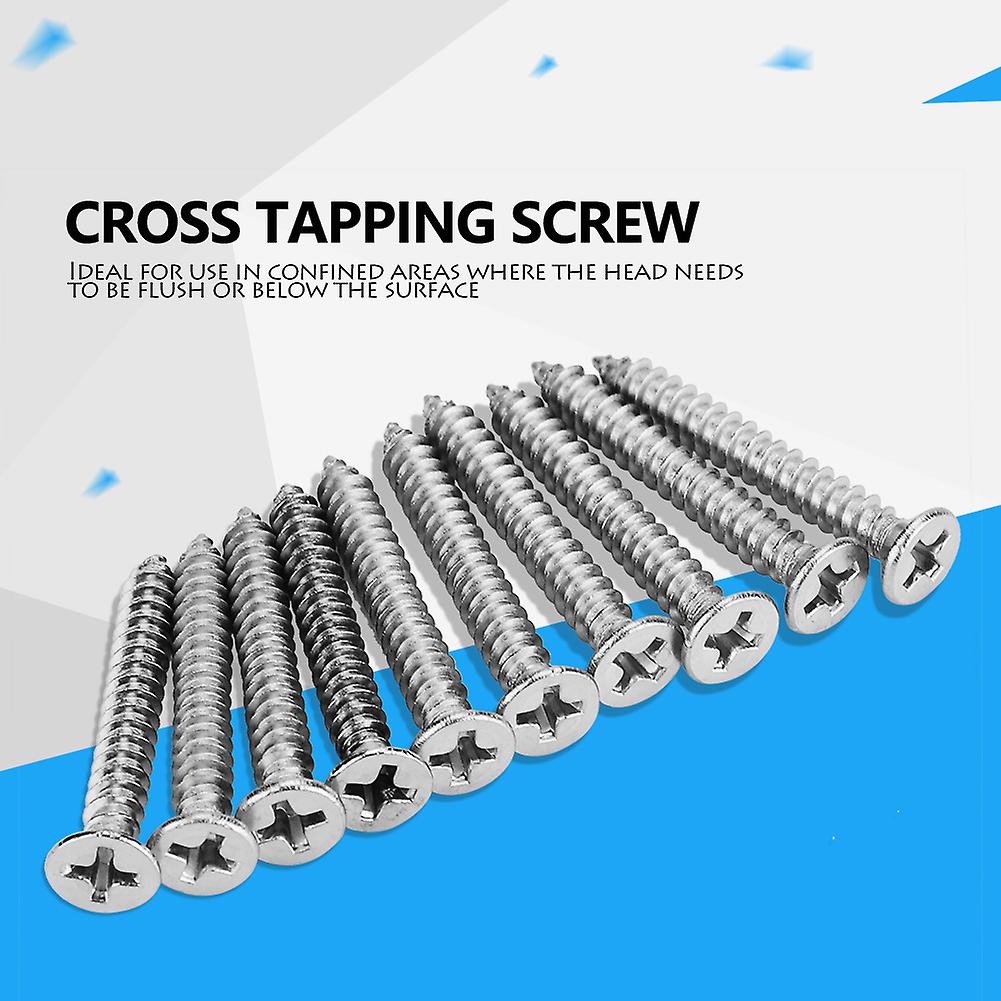 200pcs M4 Stainless Steel Cross Self Tapping Screws Combination Set Flat Head