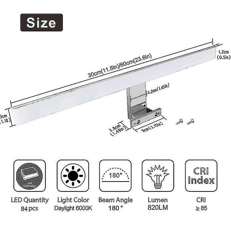 Led Mirror Front Light Bathroom Mirror Light Ac85-265v Bathroom Bathroom Light 300mm