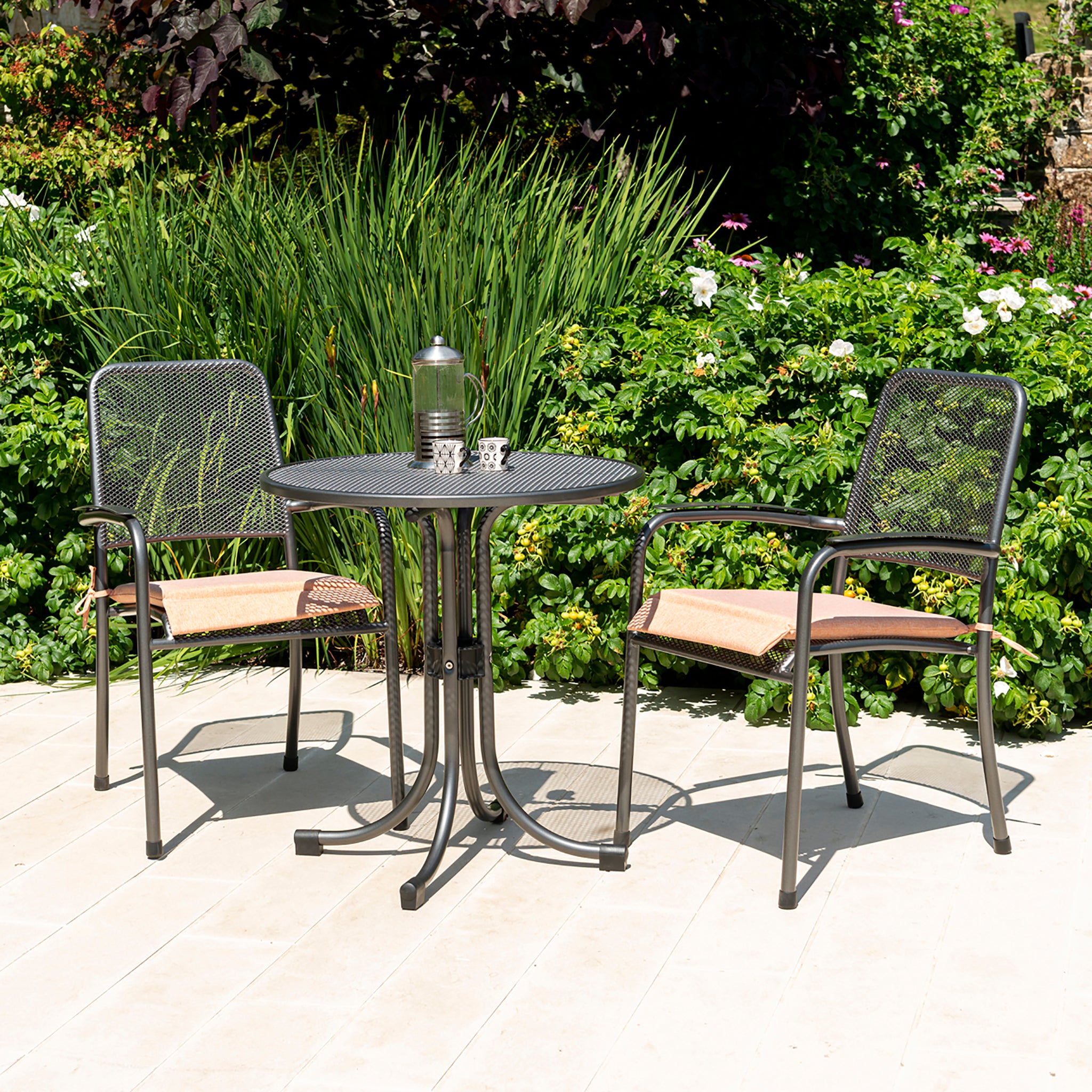 Alexander Rose Portofino Bistro 2 Seater Armchair Round Set