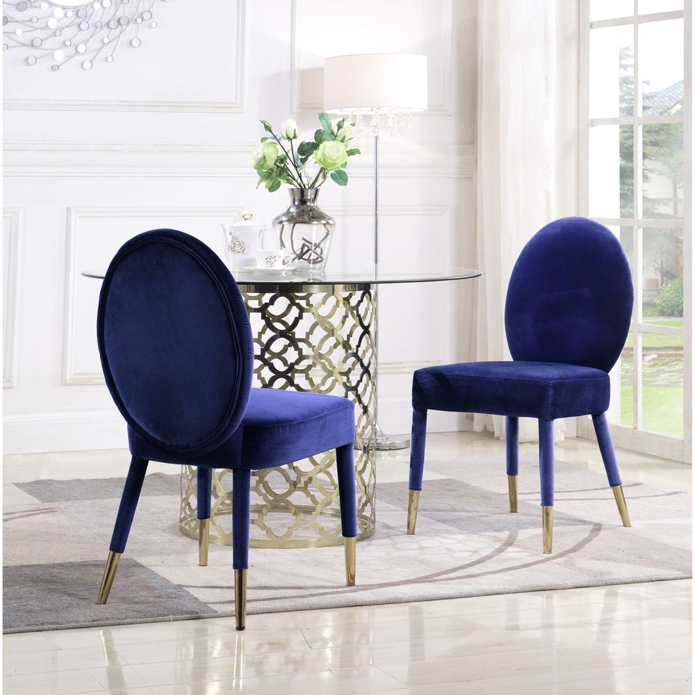 Chic Home Jerett Velvet Dining Chair Oval Back  Set of 2