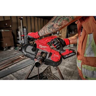 MW M18 FUEL 18-Volt Lithium-Ion Brushless Cordless Compact Bandsaw with M18 FUEL Hammer Drill 2829-20-2904-20