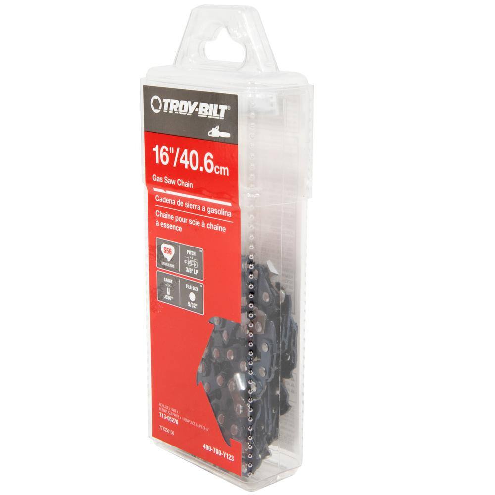 Troy-Bilt Original Equipment 16 in. 0.050 in. Gauge Chainsaw Chain for Gas Chainsaws with 56 Links Replaces OE# 713-05276 490-700-Y123