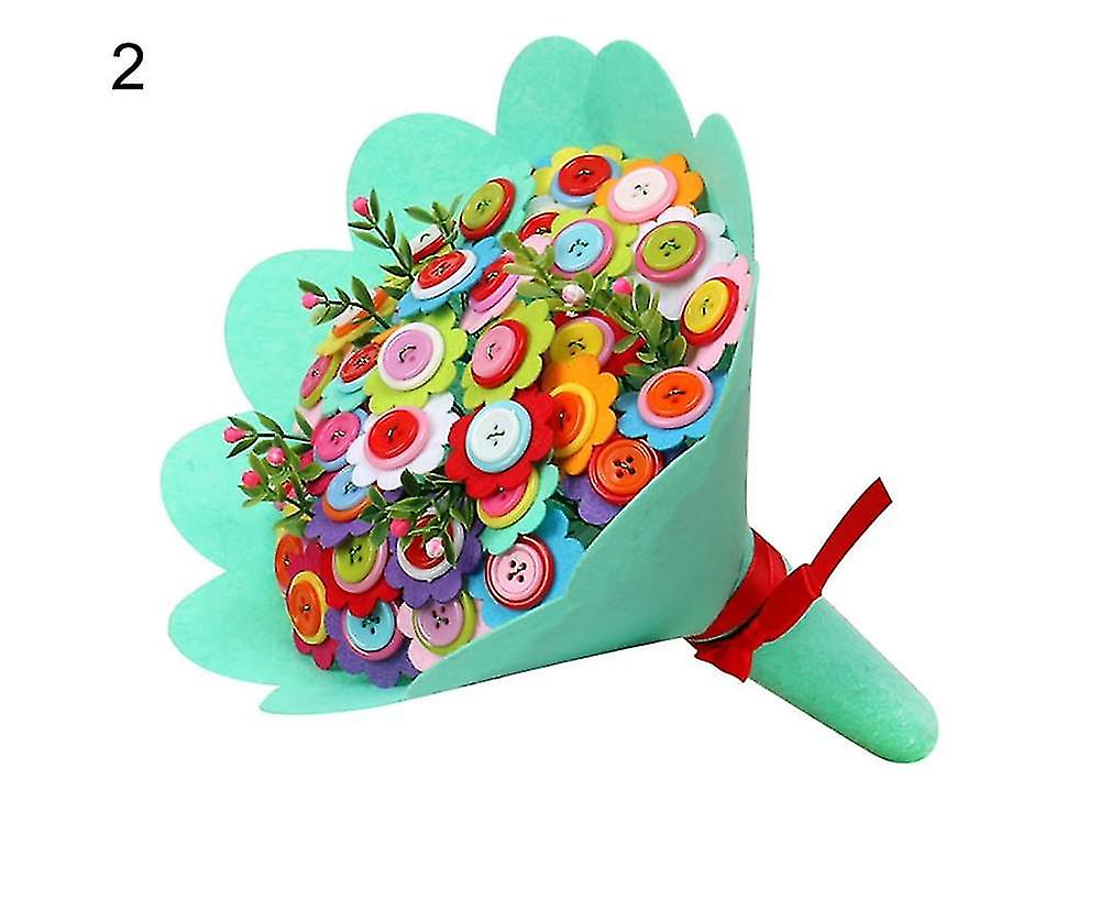 Kindergarten Handmade Puzzle Nonwoven Flower Bouquet Diy Children Craft Toy Gift - 2