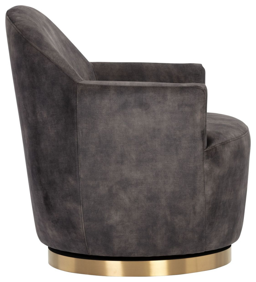 Sunpan Casey Swivel Lounge Chair   Nono Shitake   Contemporary   Armchairs And Accent Chairs   by Unlimited Furniture Group  Houzz