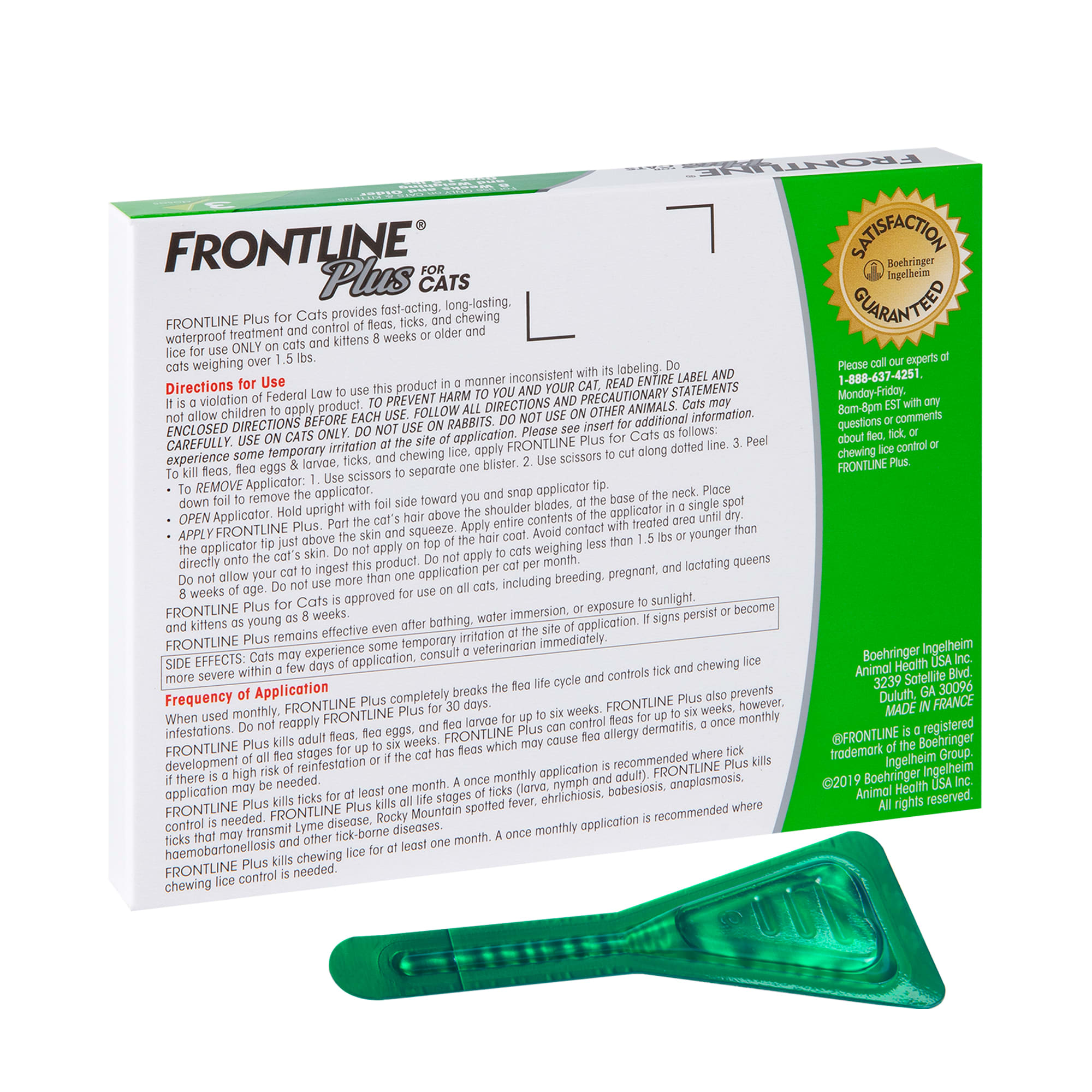 Frontline Plus Flea And Tick Treatment For Cats Over 1.5 Lbs.， 8 Treatments  | Flea Medicine For Cats， Cat Fleas Killer， Flea Medicine Kittens