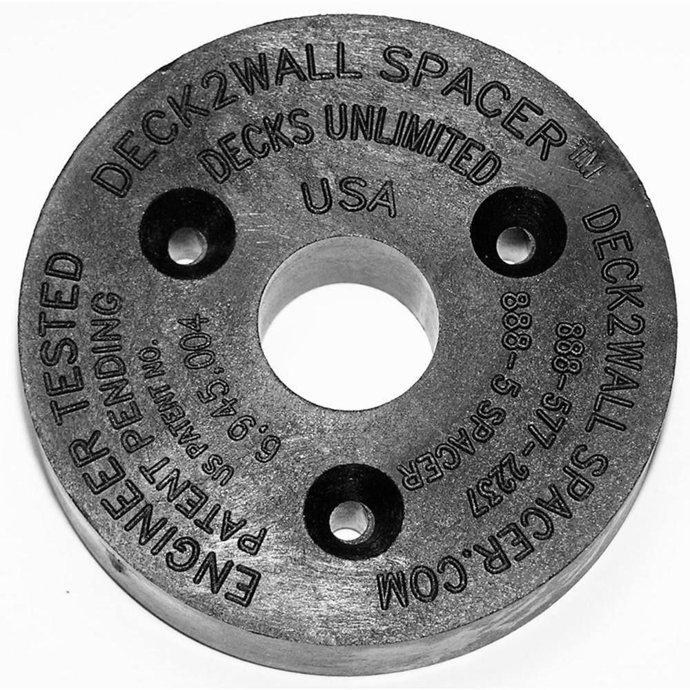 Deck2Wall Spacer Black Polypropylene Spacer 2-12 in. Diameter 58 in. Thick 50 Per Bag D2W58-50