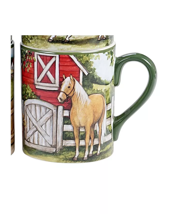 Certified International Clover Farm 4-Pc. Mugs asst.