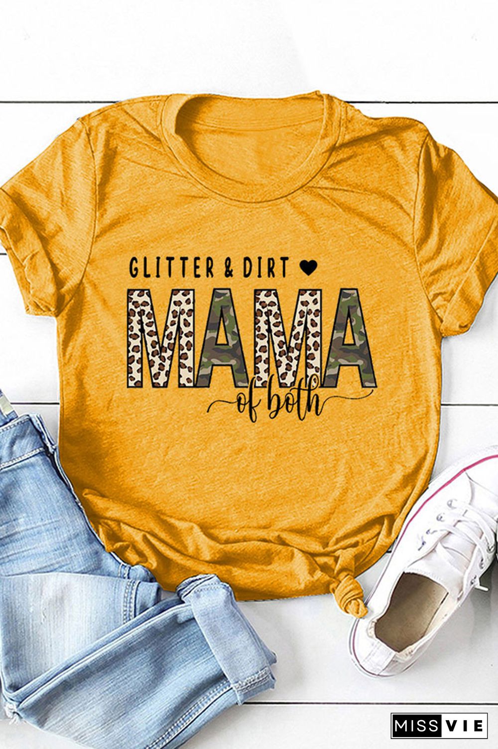 MAMA Print Graphic Tees for Women Wholesale Short Sleeve T shirts Top