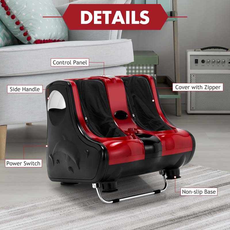 Foot Calf Leg Massager Machine with Heat, Electric Foot Massager, Shiatsu Rolling Vibration Deep Kneading Massage Therapy