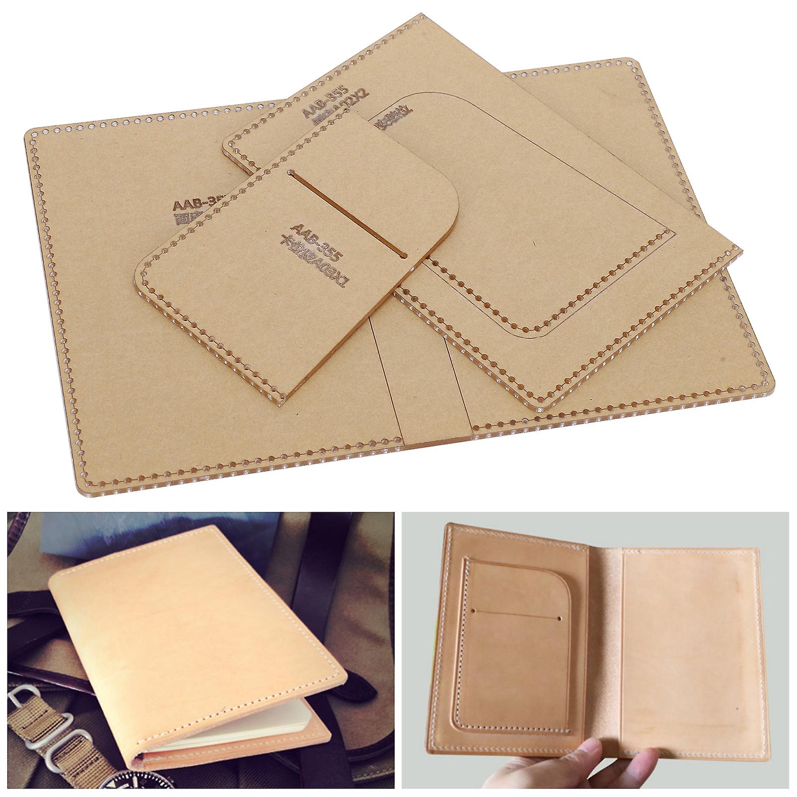 3pcs Acrylic Template Card Bag Diy Passport Holder Leather Pattern Wallet Mold Craft Tools